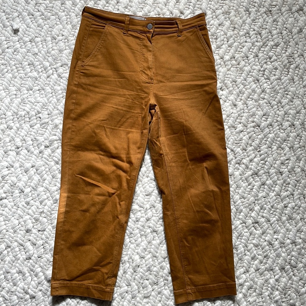 Everlane Straight-Leg Crop, Gold color, 12